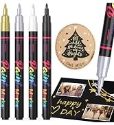 DAPAWIN Permanent Oil Based Paint Markers: 4 Colors Waterproof Permanent Paint Pens for Metal, Ro...