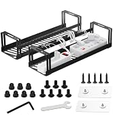 PAVSTINE Under Desk Cable Management Tray, 17 in Metal Cable Tray Basket for Wire Management, Pow...