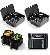 Air Fryer Silicone Liners Thickening Reusable with Lid for Ninja 10QT DZ550 DZ401 DZ302 SL401 Dua...