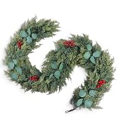 6 Ft Christmas Cedar Garland Artificial Realistic Evergreen Pine Xmas Garland for Mantle Fireplac...