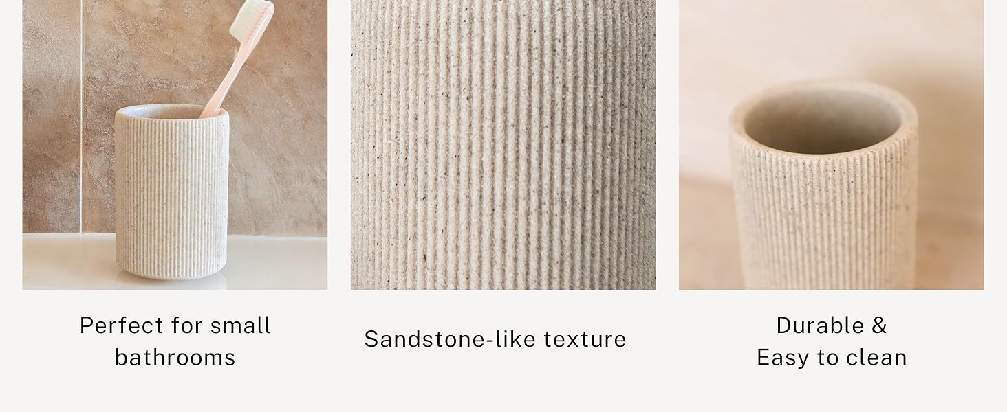 lunestella sand beige toothbrush holder is perfect for small bathroom