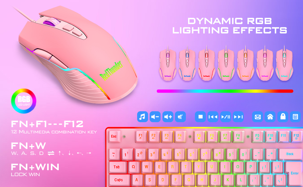 pink keyboard and mouse