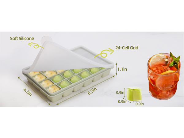 Silicone Ice Cube Trays with Lid