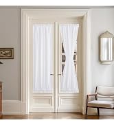 NICETOWN Sheer Door Curtains for Windows, Non See-Through Privacy Light Filtering Door Window Sha...