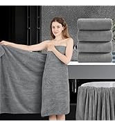 4 Piece Extra Large Bath Towel 35"x70" Oversized Bath Sheet Grey Bath Towel Set for Bathroom Ultr...