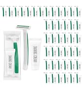 Disposable Razors in Bulk ,Green Razors Individually Wrapped Bulk,Twin Blade Razors with Clear Sa...