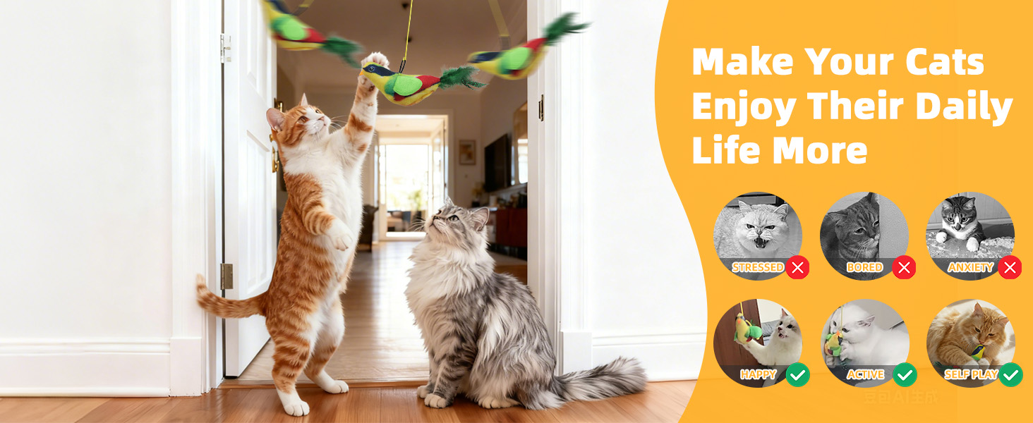 cat toy,interactive cat toys for indoor cats,chirping bird cat toy,interactive kitten toys