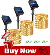 kolpop Solar Fairy Lights for Outside Waterproof, 3 Pack 96FT 240LED Solar Powered String Light O...
