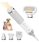 KUUBIA Dog Hair Dryer - Pet Hair Dryer - 5 in 1 Dog Blower Grooming Dryer - High Velocity Blow Dr...