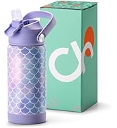 Choco Mocha Kids Insulated Water Bottle for Girls with Straw for School Stainless Steel with Hand...