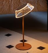 LUSHARBOR Rechargeable Cordless Table Lamp, LED Battery Operated Wireless Lamp Wood