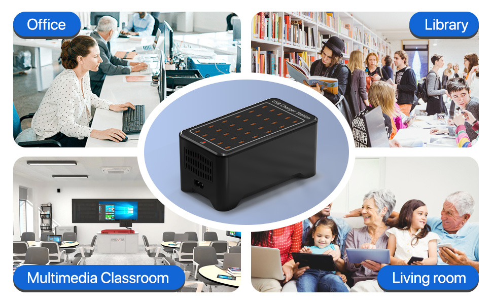 25 port usb c charging station