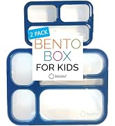 kinsho Bento Lunch-Box Set for Kids includes Snack Container | 6 and 3 Compartment Boxes Leakproo...