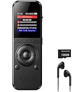 128GB Digital Voice Recorder with Playback Voice Activated Recorder with Noise Reduction A-B Repe...