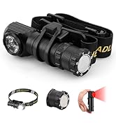 Spriak High Lumens LED Rechargeable Headlamp for Adults - Hard Hat Light Running Head Lamp Headli...