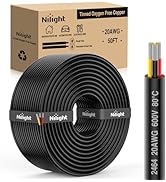 Nilight 50FT 20 Gauge 3 Conductor Electrical Wire Tinned Oxygen Free Copper Wire Red Black Yellow...
