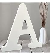 AOCEAN 10 Inch White Big Wood Letters, Unfinished Wooden Letters for Wall Decor Decorative Standi...