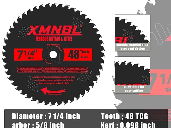 7 1 4 inch metal cutting saw blade