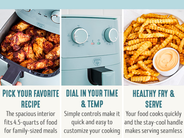 GreenLife, Ceramic Nonstick, PFAS-Free, Non-Toxic, Electrics, Air Fryer