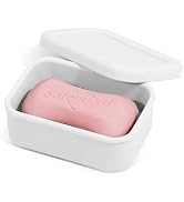 Leak Proof Silicone Travel Soap Case with Draining Layer, Travel Size Toiletry, Portable Soap Con...