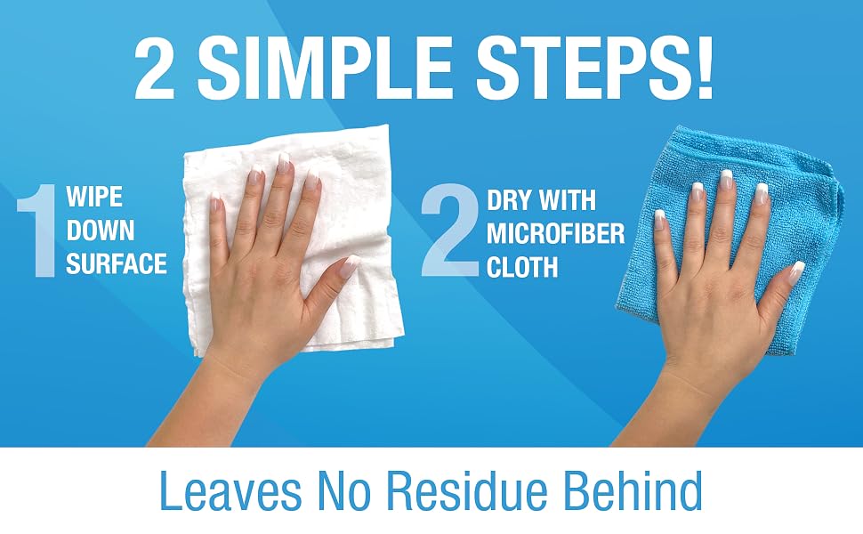 simple cleaning, supplies, home, wipe down surface, dry with microfiber