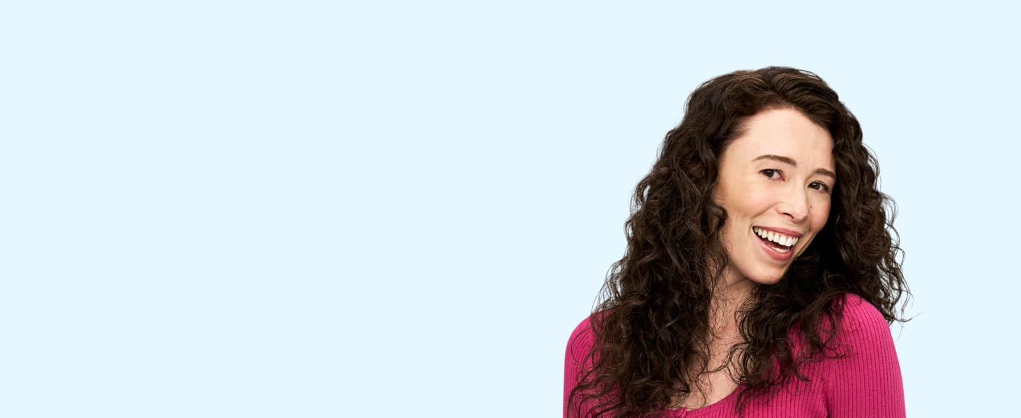 Woman with curly hair