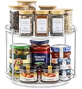2 Tier Non-Skid Acrylic Lazy Susan Turntable Organizer - Rotating Spice Rack - Spinning Organizat...