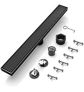BARONAGE 24 Inch Linear Shower Drain, Rectangle Shower Floor Drain Reversible 2-in-1 Tile Insert ...