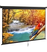 Saicool Projector Screen 100 Inch - 16:9 HD Portable Manual Pull Down Projector Screen,Wall/Ceili...