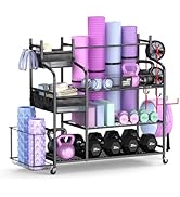 Mythinglogic Weight Rack for Dumbbells, Home Gym Storage for Yoga Mat Dumbbells Kettlebells and S...