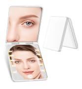 Compact Mirror, Rechargeable 30X Magnifying Mirror with 3 Lighting Modes & Dimmable Brightness, P...