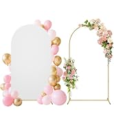 7.2FT Wedding Arch Backdrop Stand and Cover Set, Metal Balloon Arch Stand and Cover for Birthday ...
