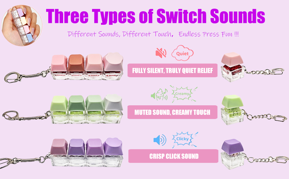 witch between crisp Clicky, smooth Creamy, and true Silent modes to match your mood and setting