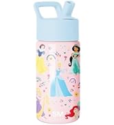 Simple Modern Disney Princess Kids Water Bottle with Straw Lid | 14oz Insulated Stainless Steel K...