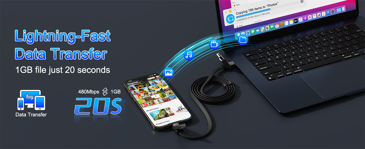 USB C Cable Lightning Charging Cable