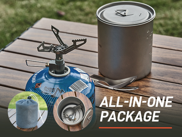 Titanium Pot with Camping Stove