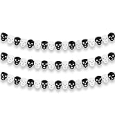 Large, Skull Halloween Garland - 10 Feet, 3 Strings, No DIY Required | Halloween Garland for Mant...