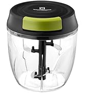 WAGENSTEIGER String Vegetable Chopper 4-Cup (900ml/30.43 oz) Hand Pull Garlic Mincer Manual Food ...