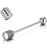 Honey and Syrup Dipper Stick Server Honey Spoon 304 Stainless Steel Wand for Honey Pot Jar Contai...