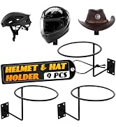 BURIUS 9 Pcs Helmet Holder Wall Mount - Reliable Cowboy Hat Holder for Wall Made of Sturdy Metal,...