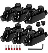 Joinfworld 2 Port Inline Splice Connector 1/0-14AWG Aluminum to Copper Wire Connectors Insulated ...