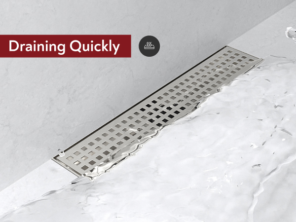 brushed linear shower drain