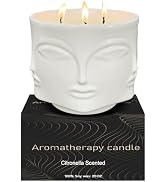 Outdoor Decorative White Large Citronella Candle, 20oz, Ceramic, Repelling Scented Candles, for P...