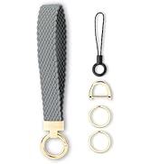 WEESMILE Keychain Wristlet, Stretchy Key Chain for Car Keys with 2 Keyrings and D ring, Cute Wris...