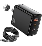65W USB C Wall Charger Block,HGCXING 3-Port for Lightning,Type C,USA Type A Foldable Plug PD Fast...