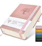 Lined Journal Notebook -365 Pages A5 Thick Journals for Writing Ruled Notebook, Pink Hardcover Le...