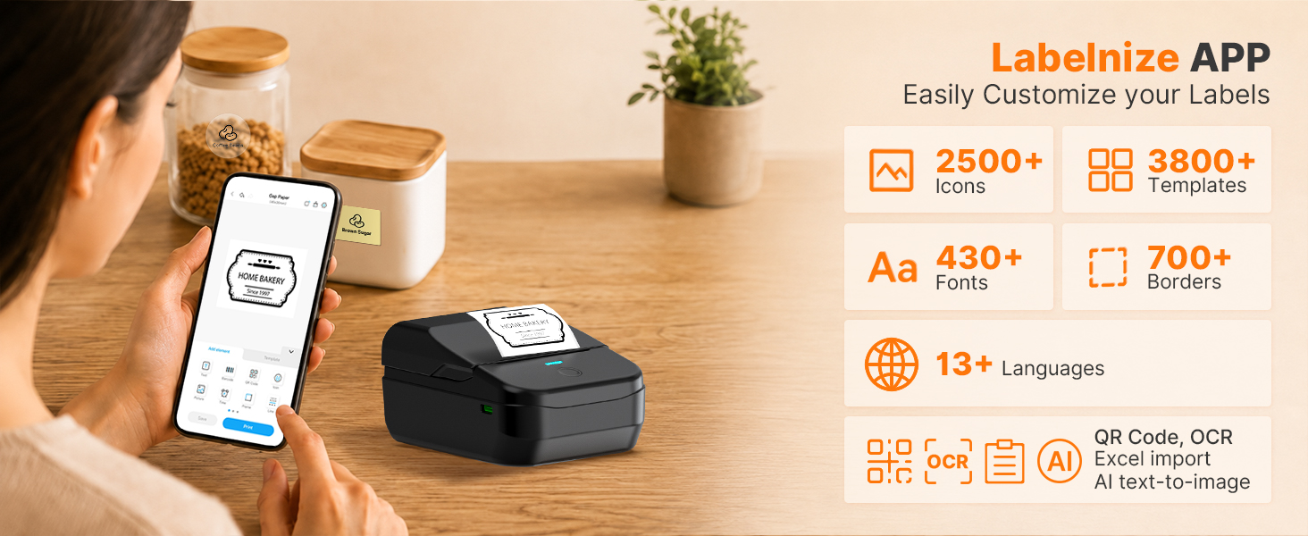label maker machine with tape label printer thermal printer sticker printer thermal label printer