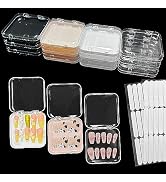 12 Piece Press On Nail Storage Box with 60 Pcs Double Sided Tape - Acrylic Fake Nail Display Box ...