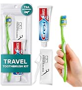 Stuhrling Bottle TrekTote Oral Care Kit with Toothbrush Toothpaste & Floss Picks, Travel Dental H...