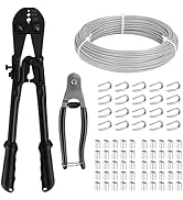 TooTaci 1/8" Stainless Steel Cable Wire Rope, 100ft Vinyl Coated Steel Cable with Wire Rope Crimp...